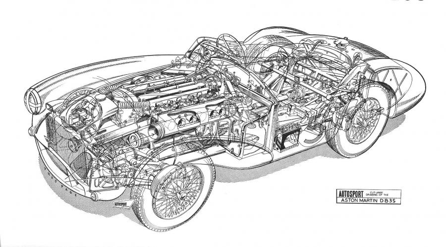 Схема Aston Martin DB3 S (Open Headlights) 1953 года  (фото 44 из 71)